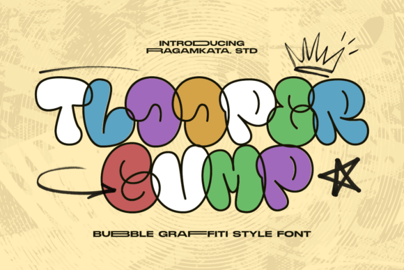 Tlooper Gump: A Bold Bubble Graffiti Font for Crafters & Sellers